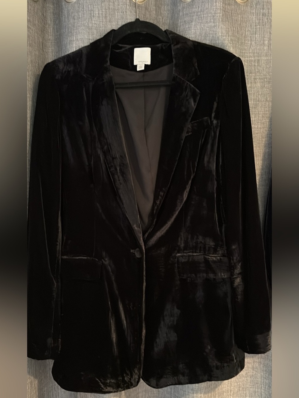 Halogen Black Velvet Single-Button Blazer